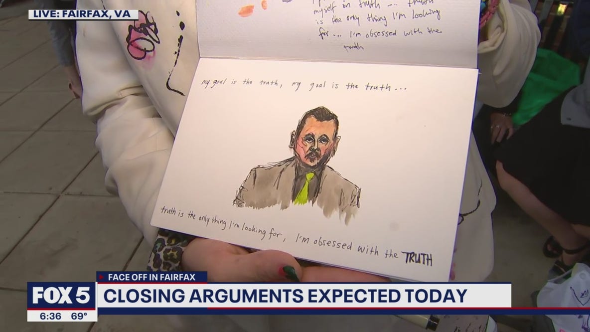 Fans show off Johnny Depp artwork at Fairfax County courthouse
